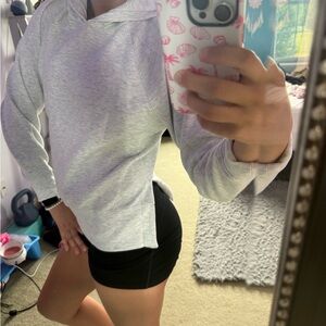 Women's Gray Hoodie Top